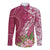 Fiji Adi Cakobau School Personalised Long Sleeve Button Shirt Masi Tapa Mix Plumeria