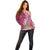 Fiji Adi Cakobau School Personalised Off Shoulder Sweater Masi Tapa Mix Plumeria