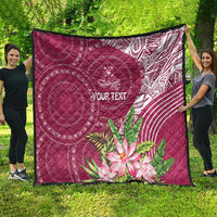 Fiji Adi Cakobau School Personalised Quilt Masi Tapa Mix Plumeria LT7 - Polynesian Pride