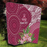 Fiji Adi Cakobau School Personalised Quilt Masi Tapa Mix Plumeria LT7 - Polynesian Pride