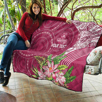 Fiji Adi Cakobau School Personalised Quilt Masi Tapa Mix Plumeria LT7 - Polynesian Pride