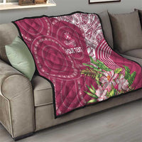 Fiji Adi Cakobau School Personalised Quilt Masi Tapa Mix Plumeria LT7 - Polynesian Pride