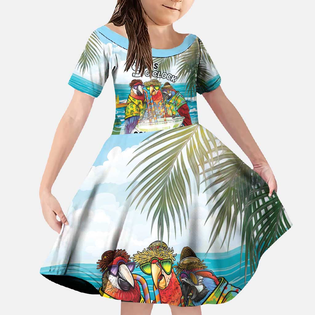 It's 5 o'clock Somewhere Family Matching Off Shoulder Maxi Dress and Hawaiian Shirt Beach Party - Polynesian Pride
