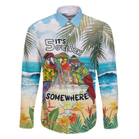 It's 5 o'clock Somewhere Family Matching Off Shoulder Maxi Dress and Hawaiian Shirt Beach Party - Polynesian Pride