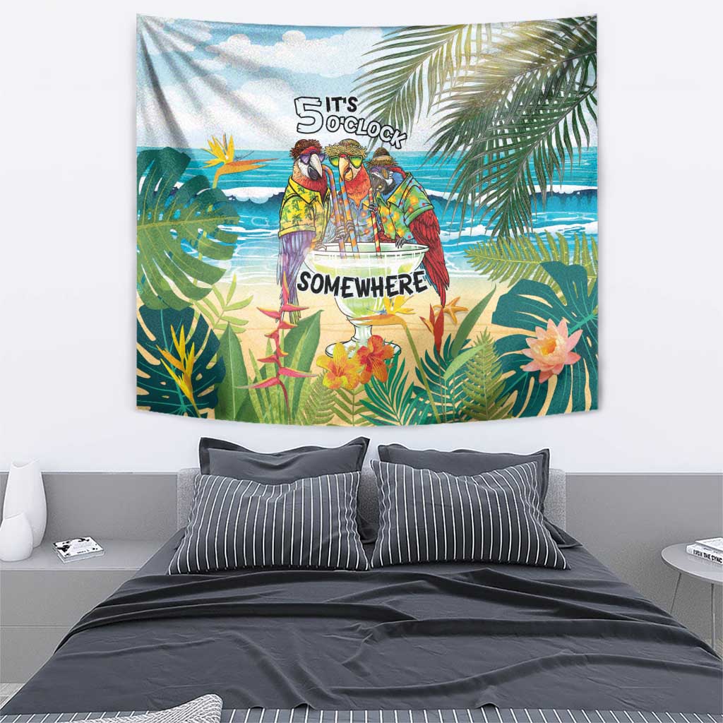 It's 5 o'clock Somewhere Tapestry Beach Party - Polynesian Pride