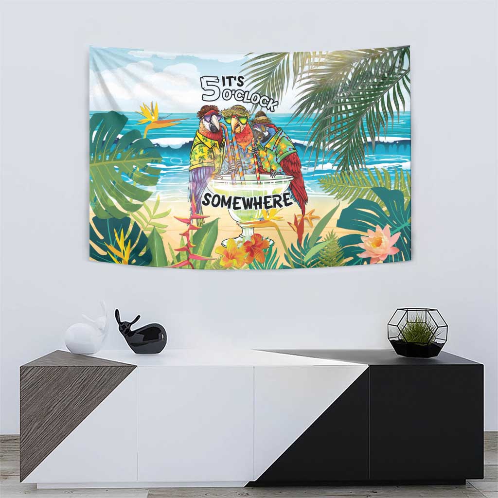 It's 5 o'clock Somewhere Tapestry Beach Party - Polynesian Pride