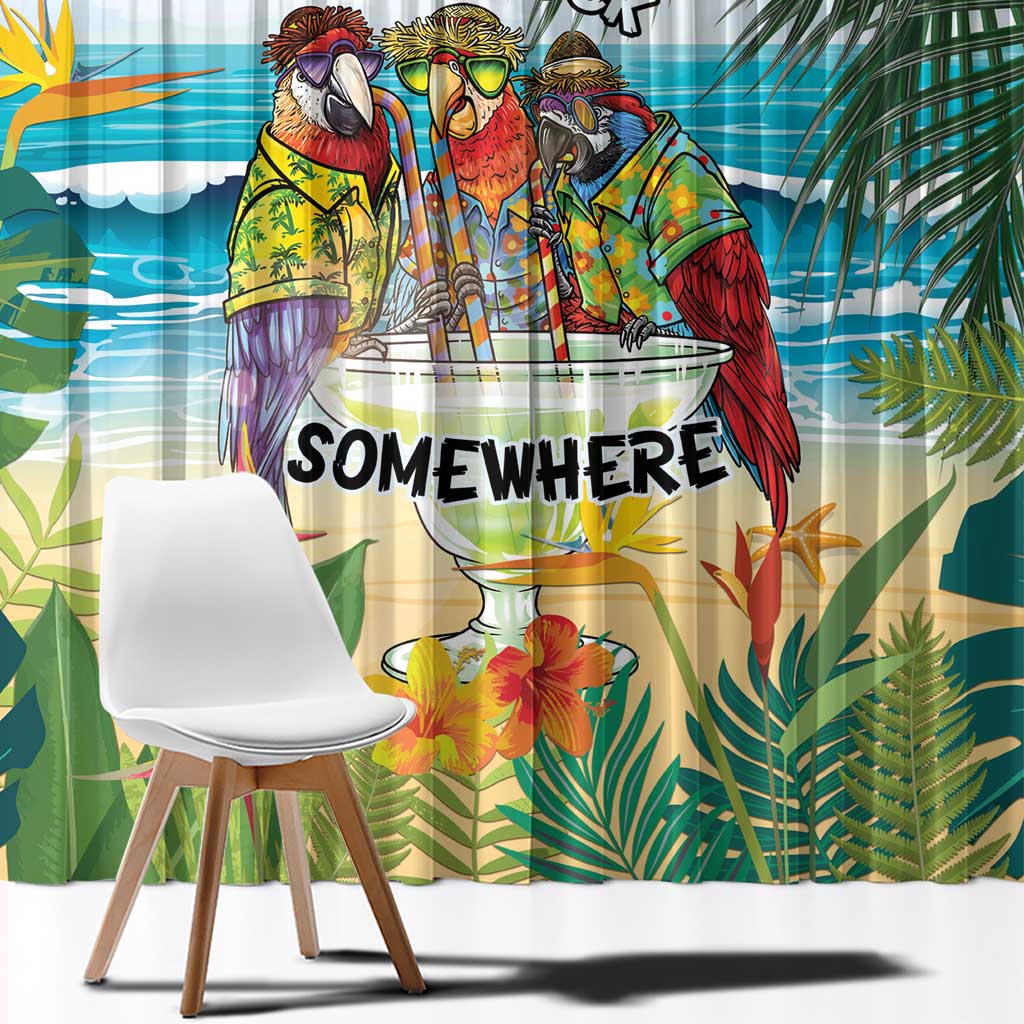 It's 5 o'clock Somewhere Window Curtain Beach Party - Polynesian Pride