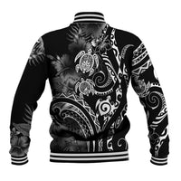 Aloha Hawaii Turtles Floral Baseball Jacket Obsidian Glaze