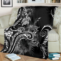 Aloha Hawaii Turtles Floral Blanket Obsidian Glaze