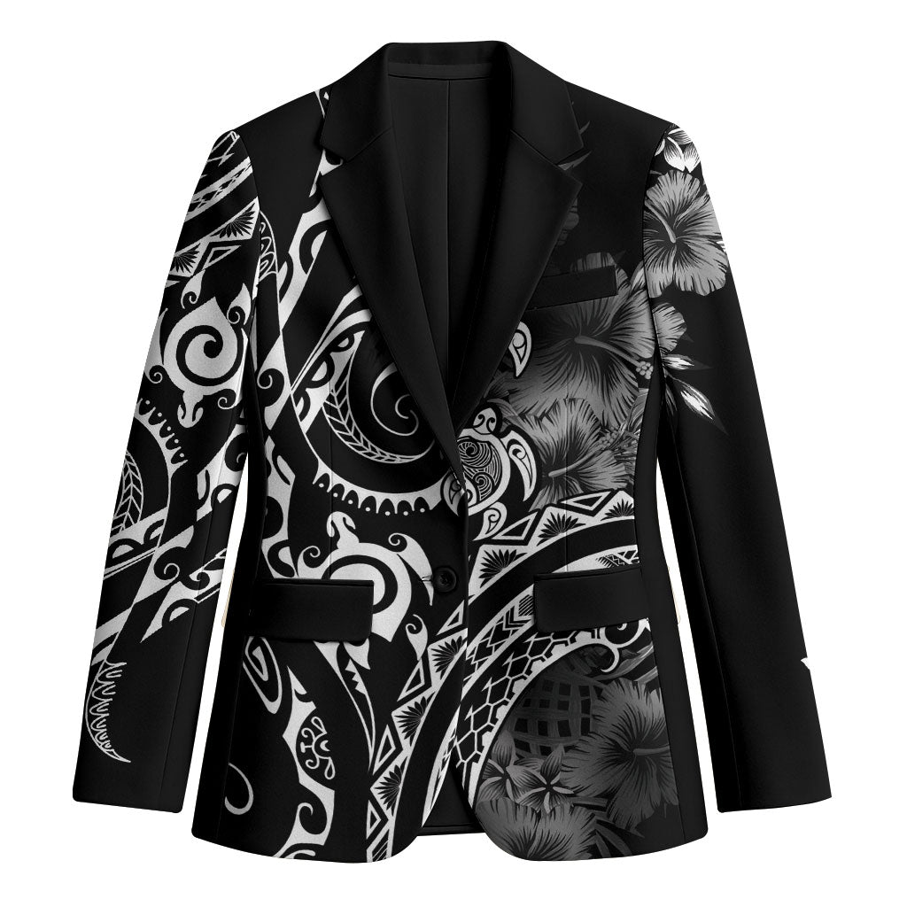 Aloha Hawaii Turtles Floral Blazer Obsidian Glaze
