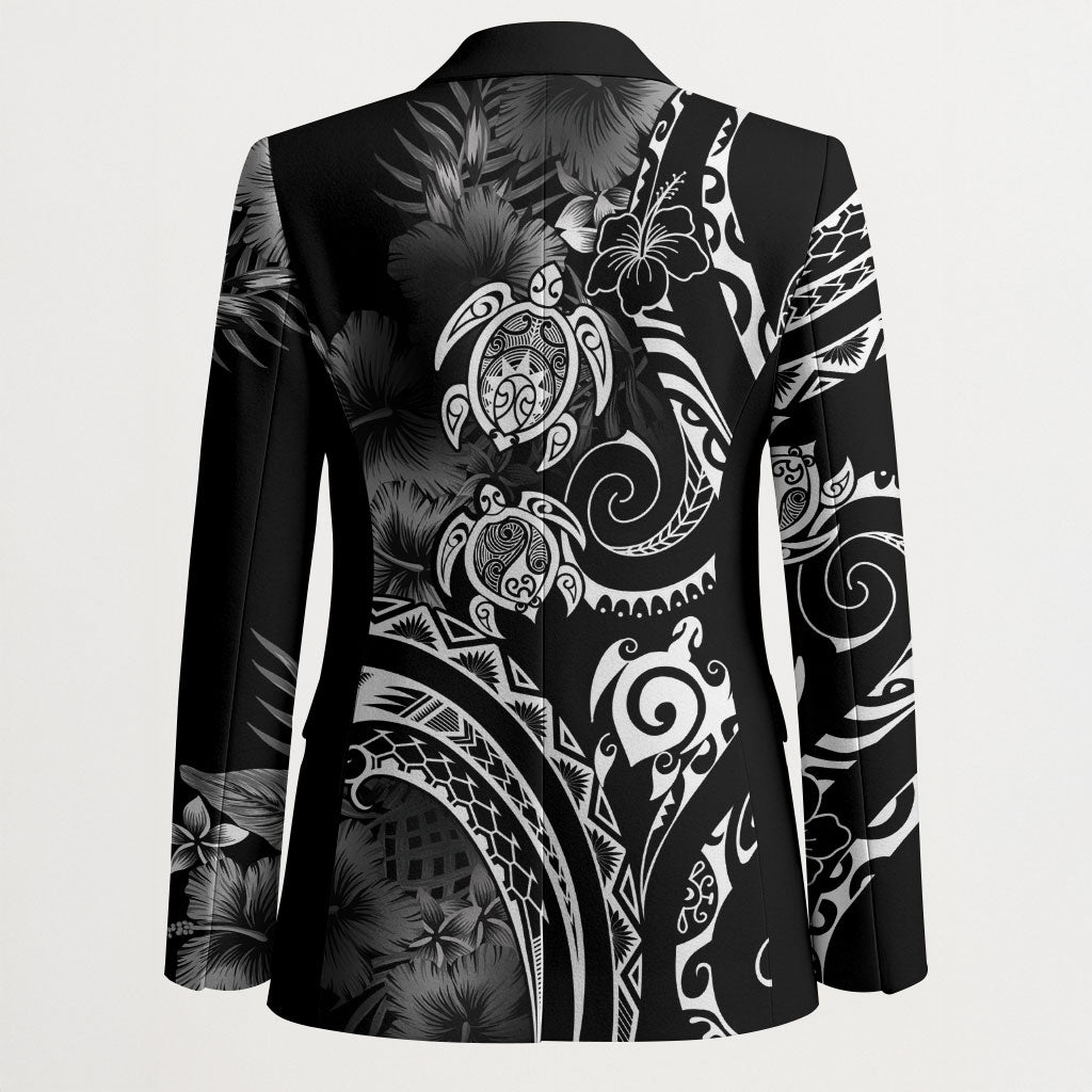 Aloha Hawaii Turtles Floral Blazer Obsidian Glaze
