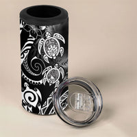 Aloha Hawaii Turtles Floral 4 in 1 Can Cooler Tumbler Obsidian Glaze
