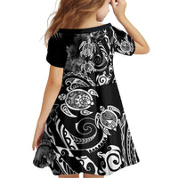 Aloha Hawaii Turtles Floral Family Matching Off Shoulder Short Dress and Hawaiian Shirt Obsidian Glaze