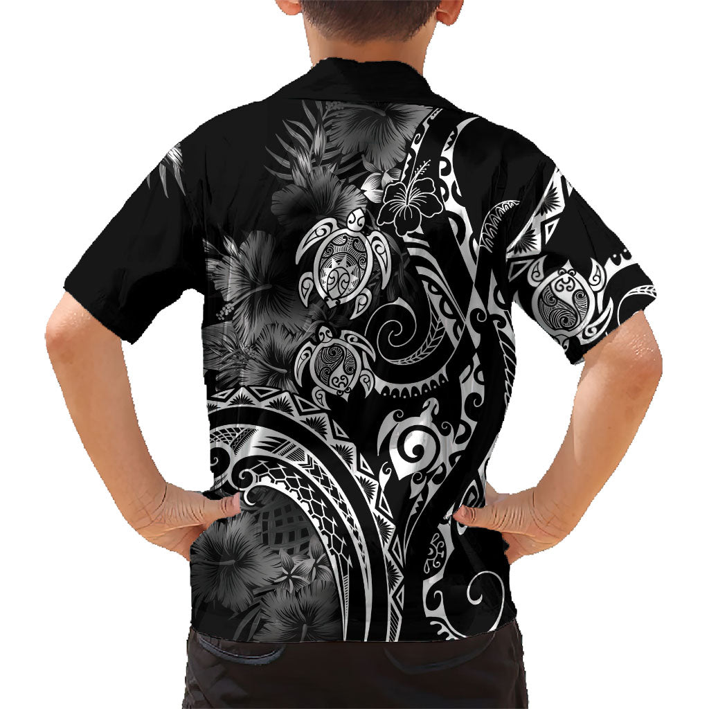 Aloha Hawaii Turtles Floral Family Matching Summer Maxi Dress and Hawaiian Shirt Obsidian Glaze