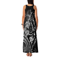 Aloha Hawaii Turtles Floral Family Matching Tank Maxi Dress and Hawaiian Shirt Obsidian Glaze