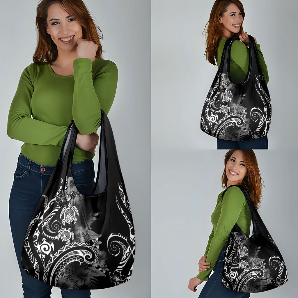Aloha Hawaii Turtles Floral Grocery Bag Obsidian Glaze