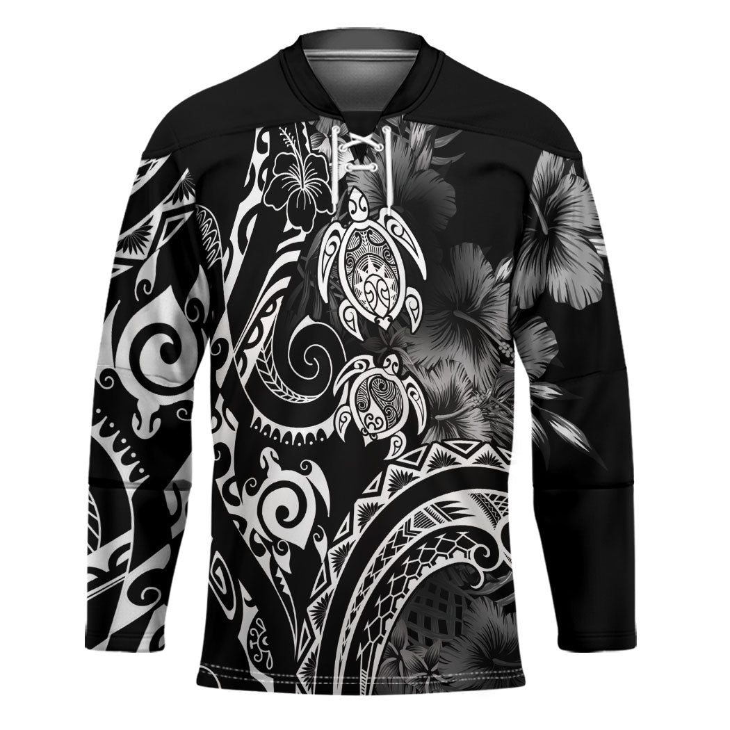 Aloha Hawaii Turtles Floral Hockey Jersey Obsidian Glaze