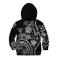 Aloha Hawaii Turtles Floral Kid Hoodie Obsidian Glaze