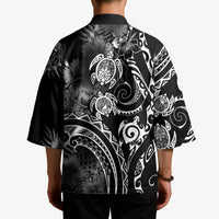 Aloha Hawaii Turtles Floral Kimono Obsidian Glaze