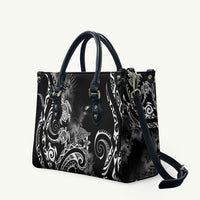 Aloha Hawaii Turtles Floral Leather Bag Obsidian Glaze