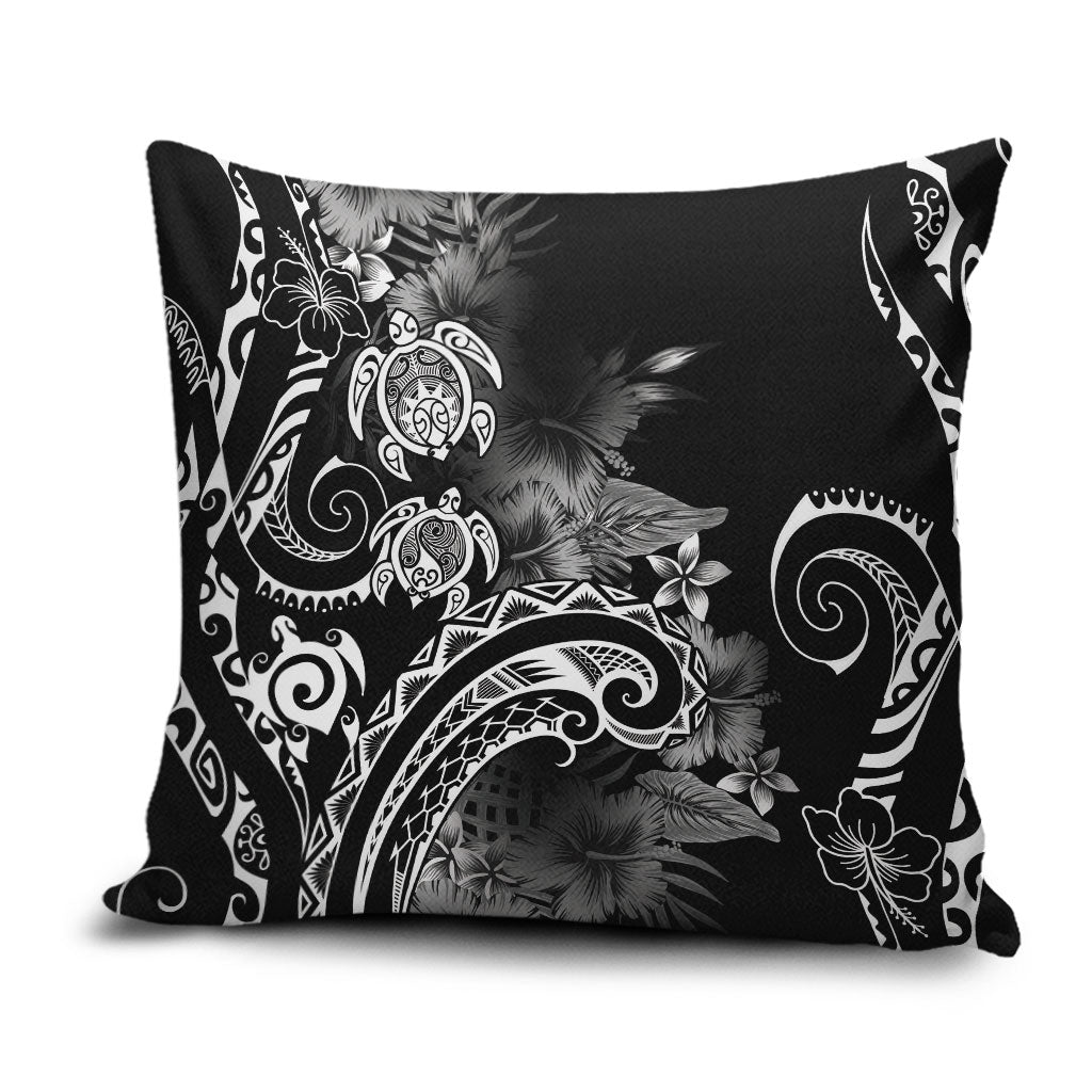 Aloha Hawaii Turtles Floral Pillow Cover Obsidian Glaze