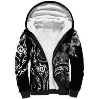 Aloha Hawaii Turtles Floral Sherpa Hoodie Obsidian Glaze