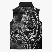 Aloha Hawaii Turtles Floral Sleeveless Puffer Jacket Obsidian Glaze