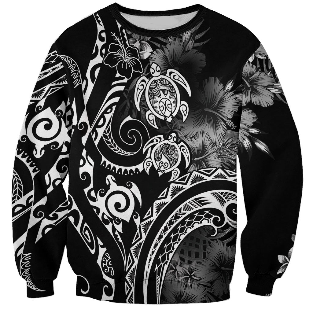 Aloha Hawaii Turtles Floral Sweatshirt Obsidian Glaze