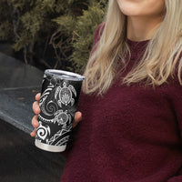 Aloha Hawaii Turtles Floral Tumbler Cup Obsidian Glaze