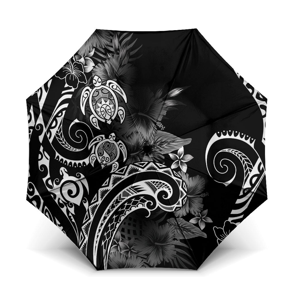 Aloha Hawaii Turtles Floral Umbrella Obsidian Glaze