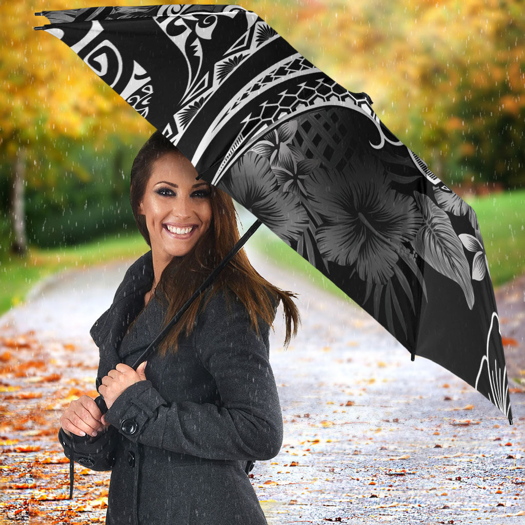 Aloha Hawaii Turtles Floral Umbrella Obsidian Glaze