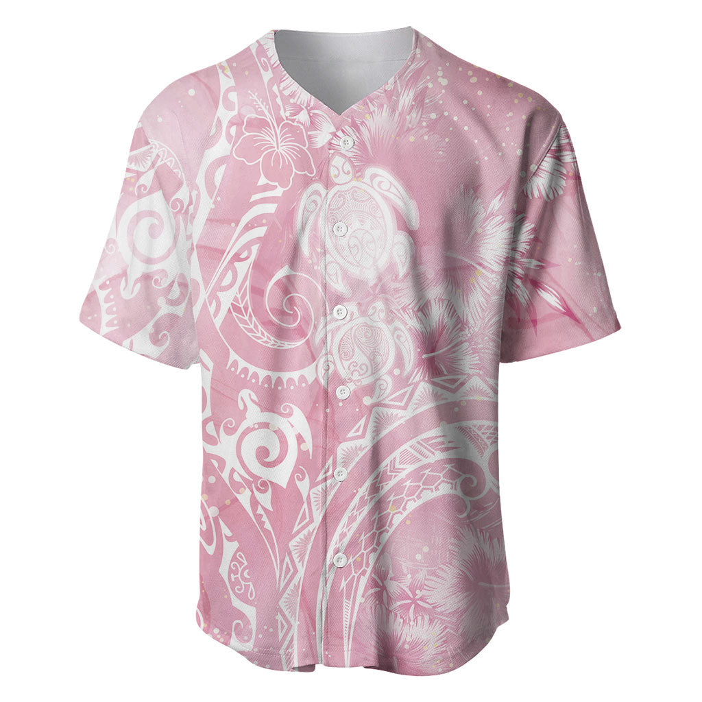 Aloha Hawaii Turtles Floral Baseball Jersey Pink Marbles Glaze LT7 Pink - Polynesian Pride