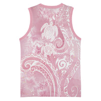 Aloha Hawaii Turtles Floral Basketball Jersey Pink Marbles Glaze