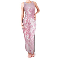 Aloha Hawaii Turtles Floral Family Matching Tank Maxi Dress and Hawaiian Shirt Pink Marbles Glaze