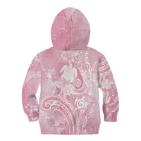 Aloha Hawaii Turtles Floral Kid Hoodie Pink Marbles Glaze