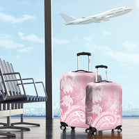 Aloha Hawaii Turtles Floral Luggage Cover Pink Marbles Glaze