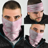 Aloha Hawaii Turtles Floral Neck Gaiter Pink Marbles Glaze