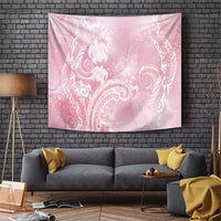 Aloha Hawaii Turtles Floral Tapestry Pink Marbles Glaze