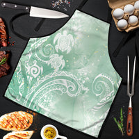 Aloha Hawaii Turtles Floral Apron Seafoam Marbles Glaze