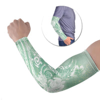 Aloha Hawaii Turtles Floral Arm Sleeves Seafoam Marbles Glaze