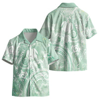 Aloha Hawaii Turtles Floral Kid Hawaiian Shirt Seafoam Marbles Glaze LT7 - Polynesian Pride