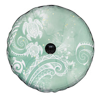 Aloha Hawaii Turtles Floral Spare Tire Cover Seafoam Marbles Glaze