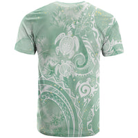 Aloha Hawaii Turtles Floral T Shirt Seafoam Marbles Glaze