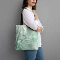 Aloha Hawaii Turtles Floral Tote Bag Seafoam Marbles Glaze