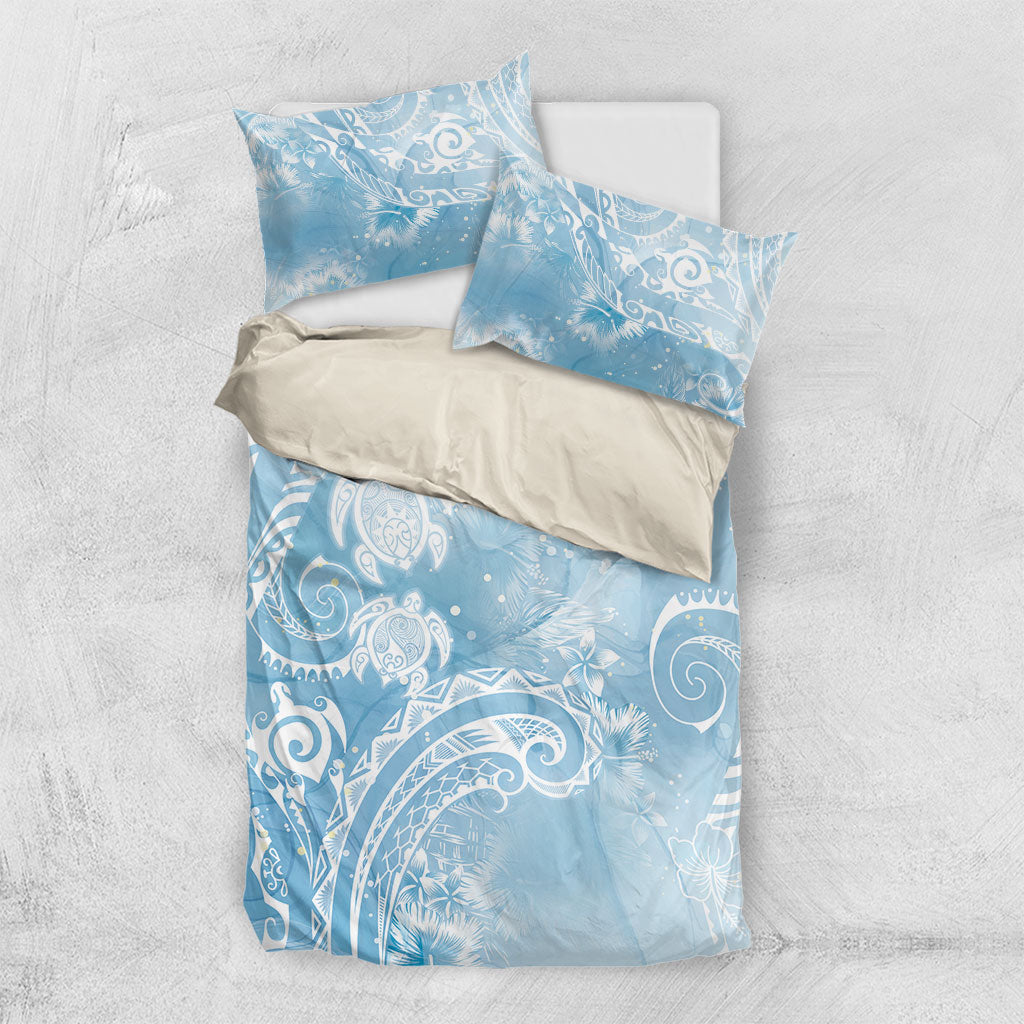 Aloha Hawaii Turtles Floral Bedding Set Aqua Marbles Glaze