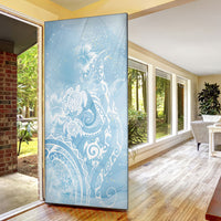 Aloha Hawaii Turtles Floral Door Cover Aqua Marbles Glaze