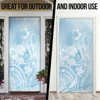 Aloha Hawaii Turtles Floral Door Cover Aqua Marbles Glaze