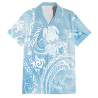 Aloha Hawaii Turtles Floral Family Matching Tank Maxi Dress and Hawaiian Shirt Aqua Marbles Glaze