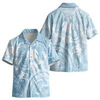 Aloha Hawaii Turtles Floral Kid Hawaiian Shirt Aqua Marbles Glaze LT7 - Polynesian Pride