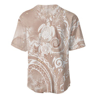 Aloha Hawaii Turtles Floral Baseball Jersey Taupe Marbles Glaze